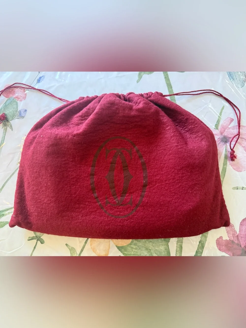 Cartier Maroon Leather Clutch with Gold Logo Oval - Picture 16 of 16